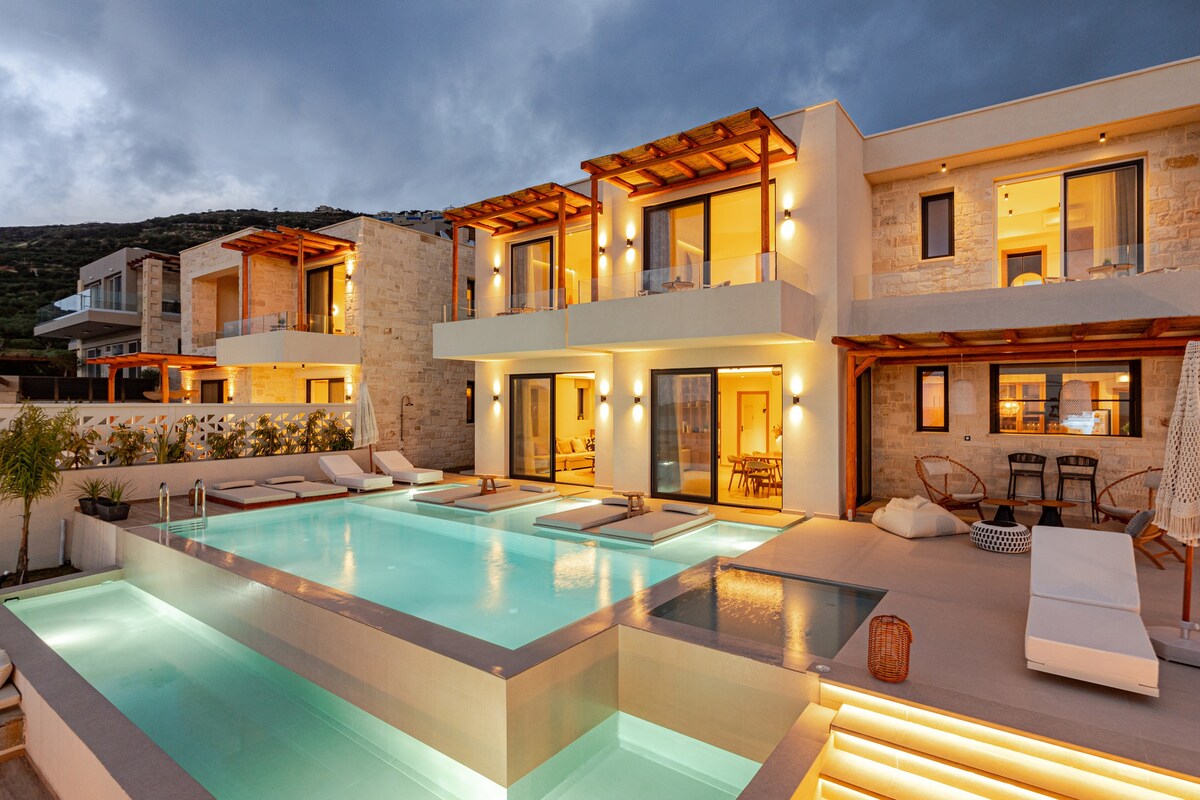 New Falasarna Luxury Villas I Free car & two pools