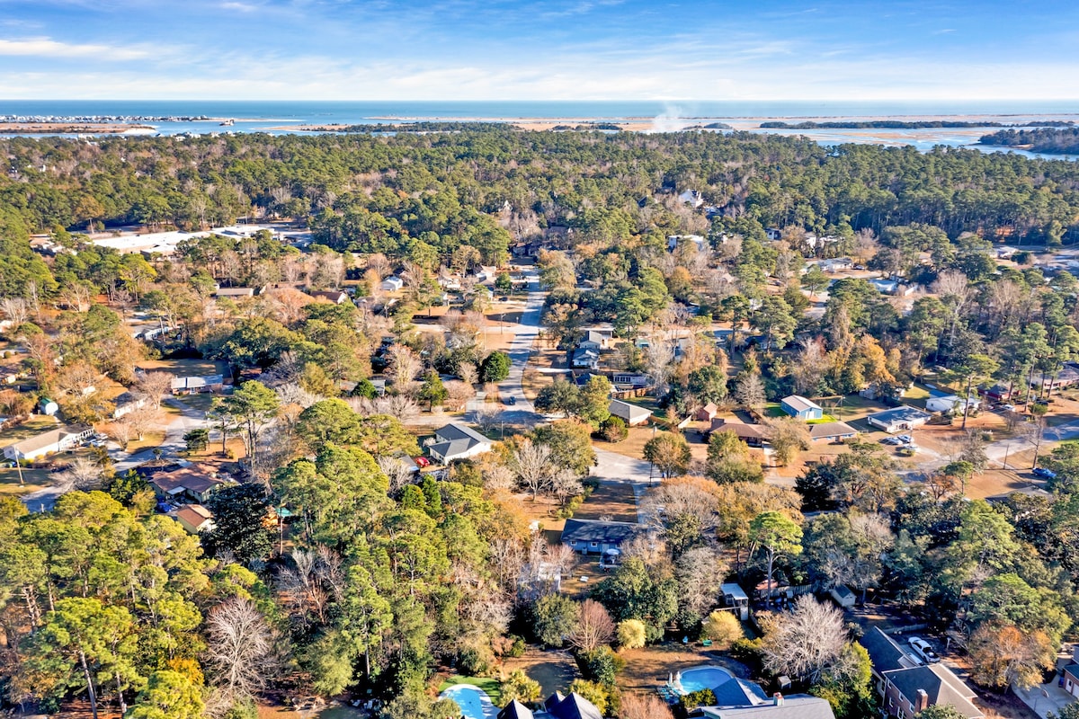 适合家庭入住的4间卧室，靠近赖茨维尔海滩（ Wrightsville