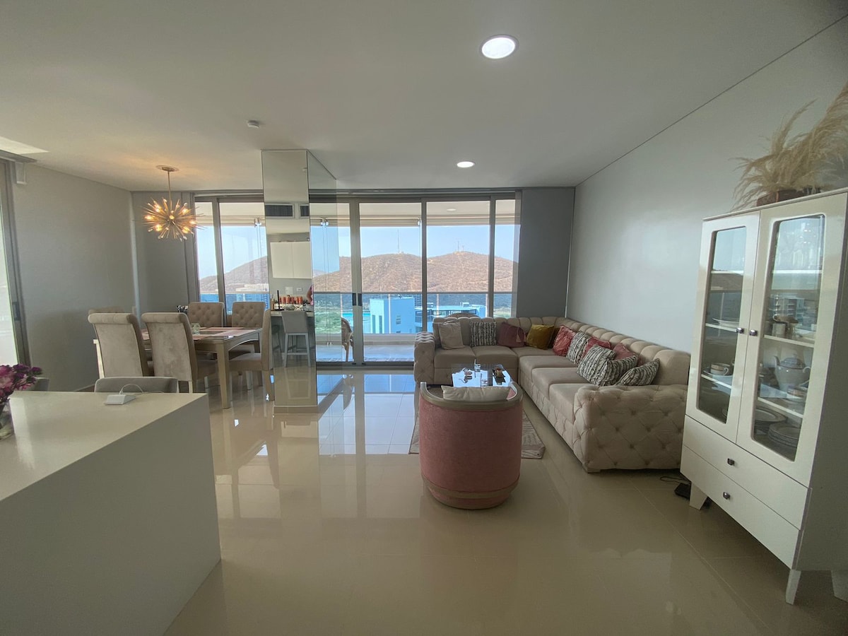 Beachfront Apartment Samaria Santa Marta 3bed4bath