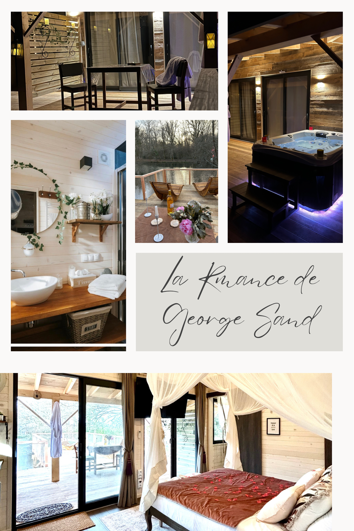 Cabane SPA luxe pieds dans l'eau George Sand