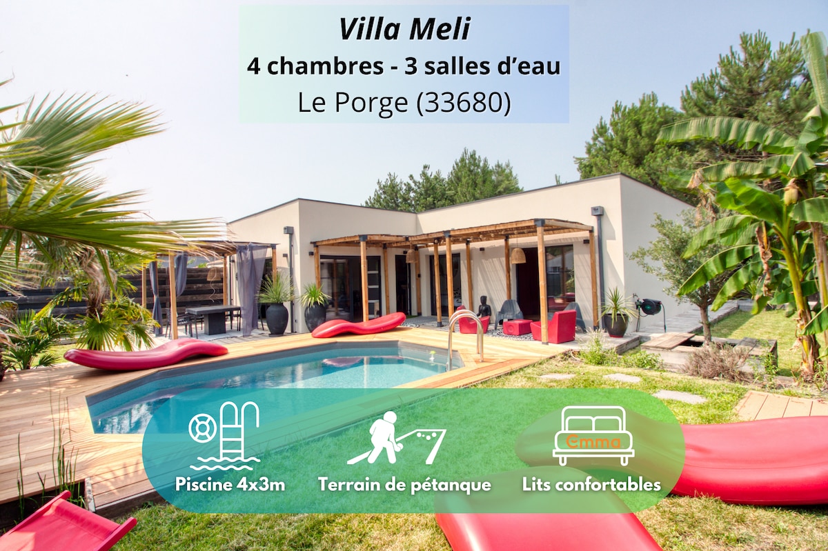 Villa Meli: piscine et mer entre Lacanau et Ferret
