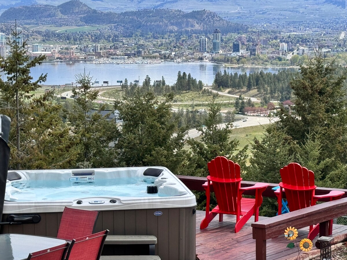 大型恒温游泳池，热水浴缸，4个湖景空调卧室，城市景，山景，私密宅院