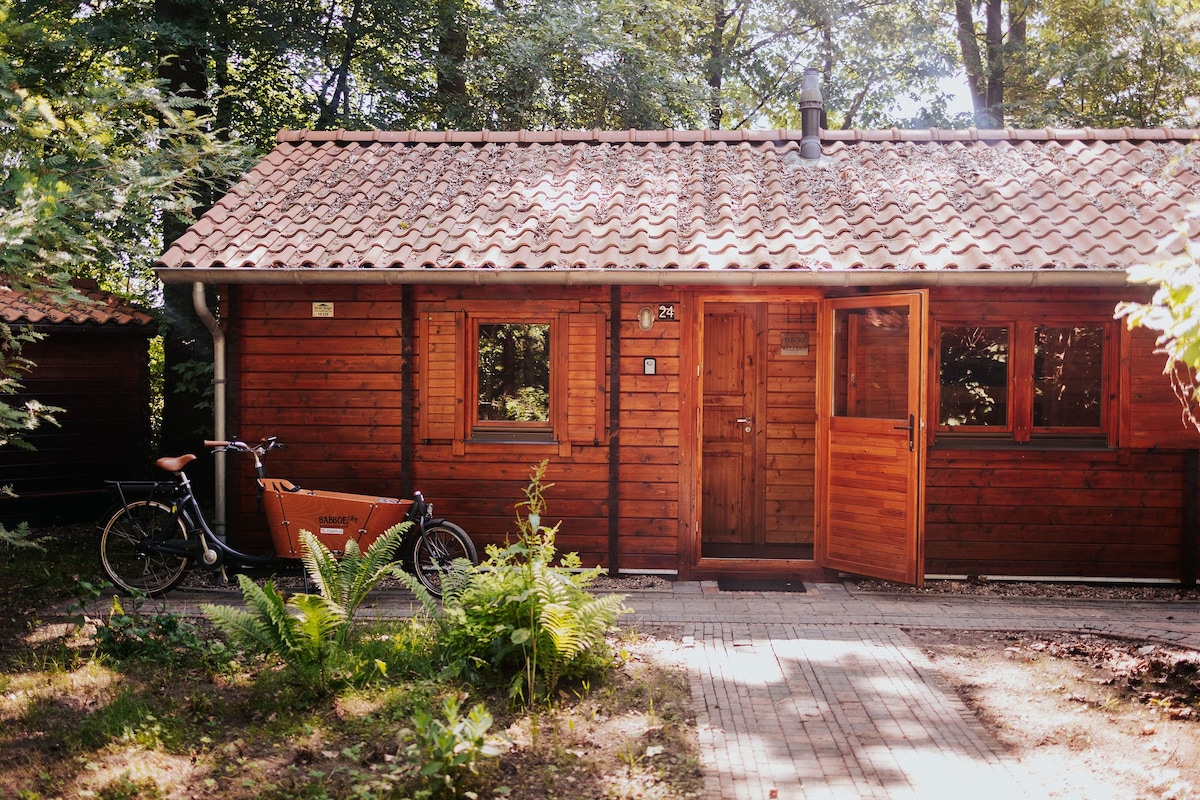 绿意盎然的舒适木制小屋@ Veluwe