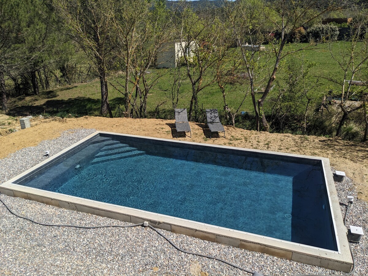 Maison avec piscine et vue sur Peyrepertuse