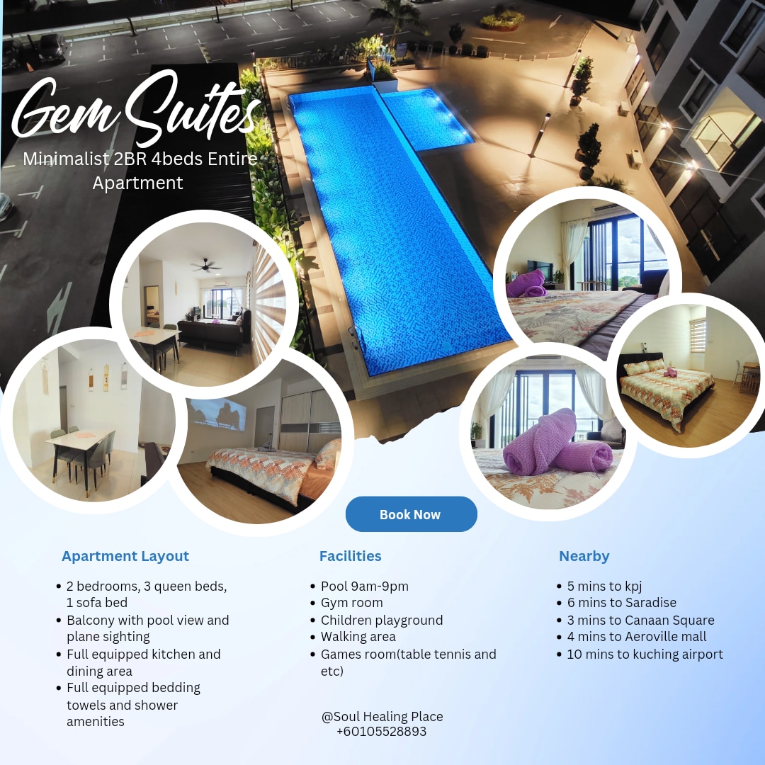 Gem Suites Minimalist 2BR 3bed Entire Apartment