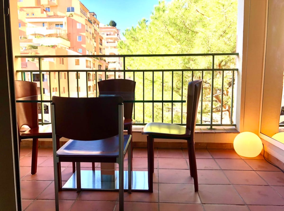 Monaco Fontvieille elegant flat, pool, garden view