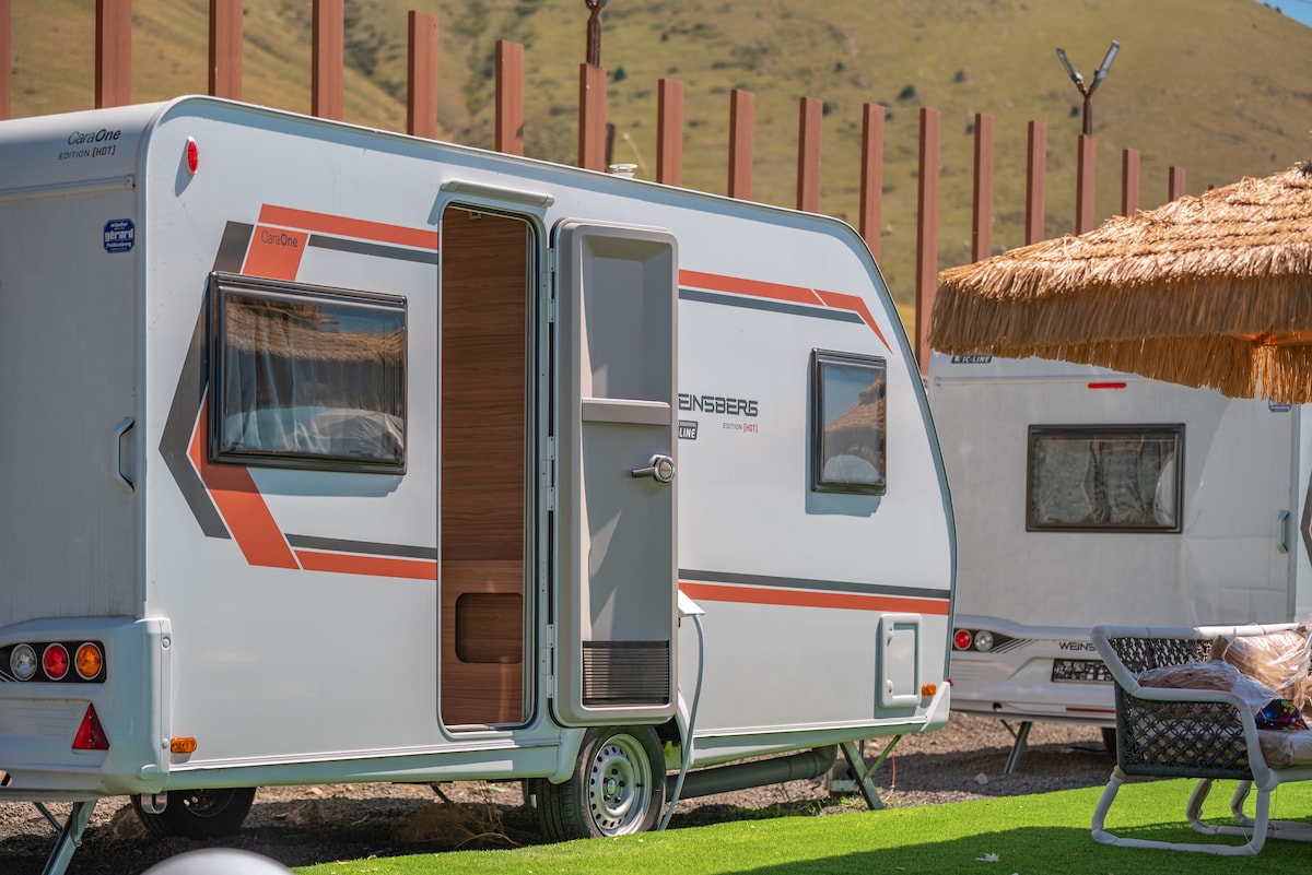 Wonderful caravan on Sevan beach