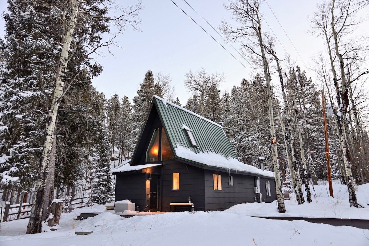 Scandinavian A-Frame Forest Cabin w/ Hot Tub