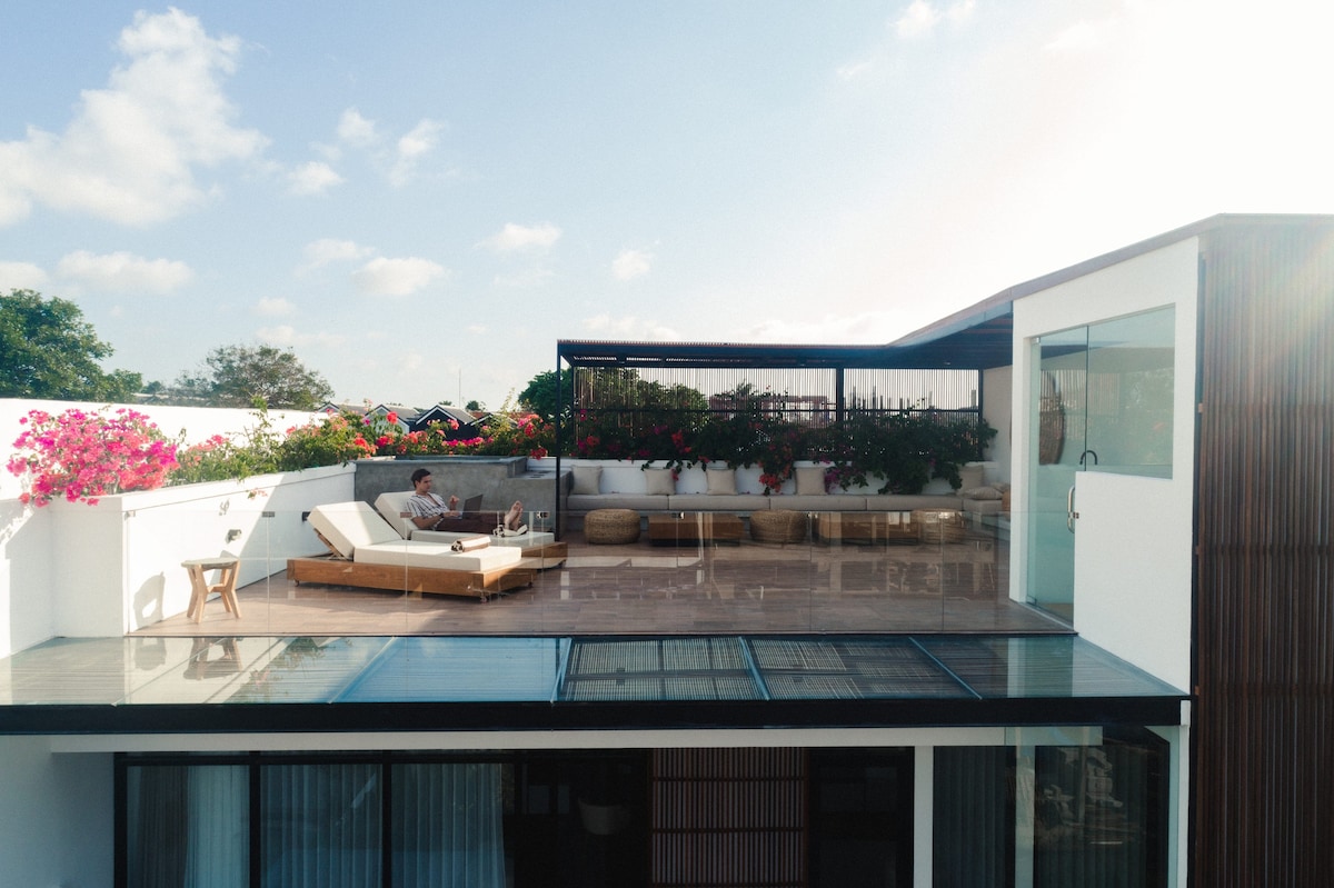 3BR Villa Luxury, 4 mins to Canggu beach +rooftop