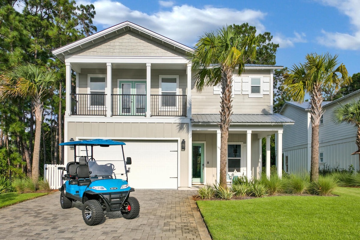 Cocktail Pool/Gym/Golf Cart/Walk to Beach!