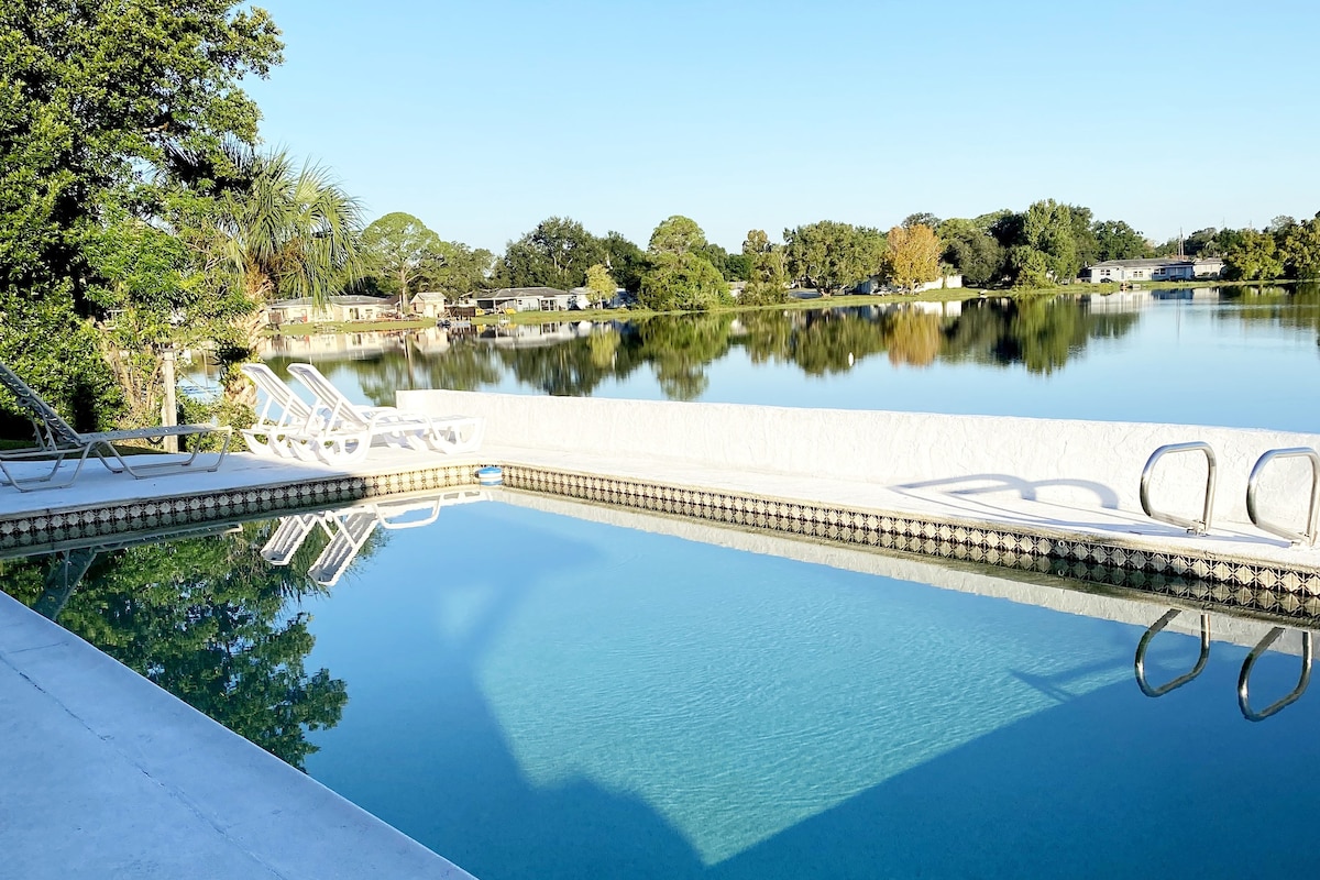 Lake Front Home with Heated Pool!