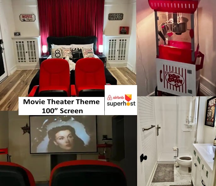 Movie House-kitchenette, Movie Seats, popcorn