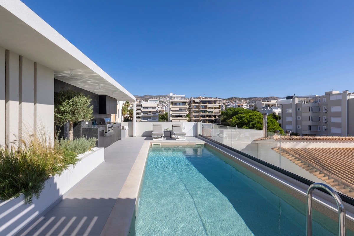 Penthouse & Pool Athens Riviera