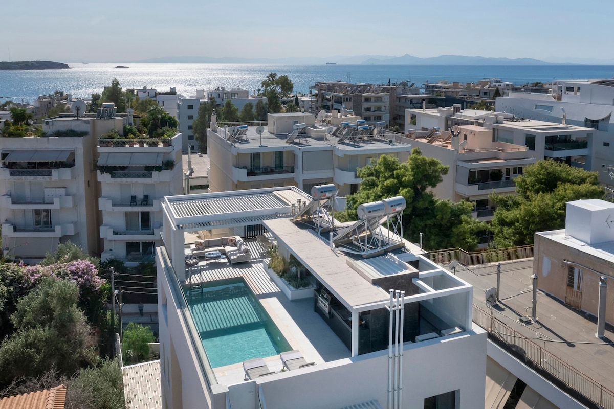 Penthouse & Pool Athens Riviera