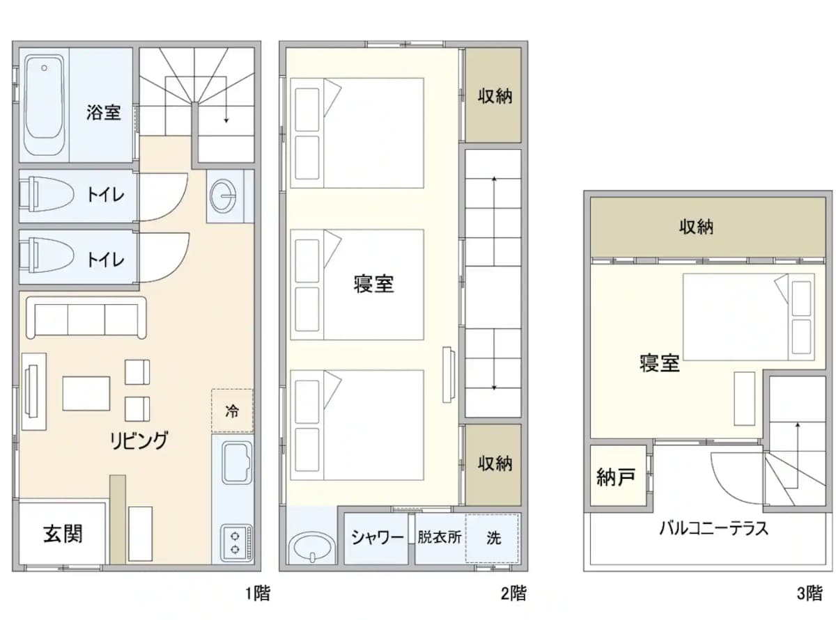 3层房屋1个独立房屋/2个卫生间/2卧室/距离品川站3分钟/步行1分钟即可抵达新巴巴站/羽田机场/最多可容纳8人