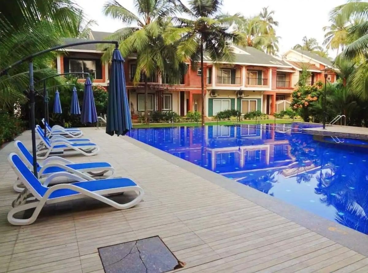 Peaceful 1 BHK with pool ~Arpora