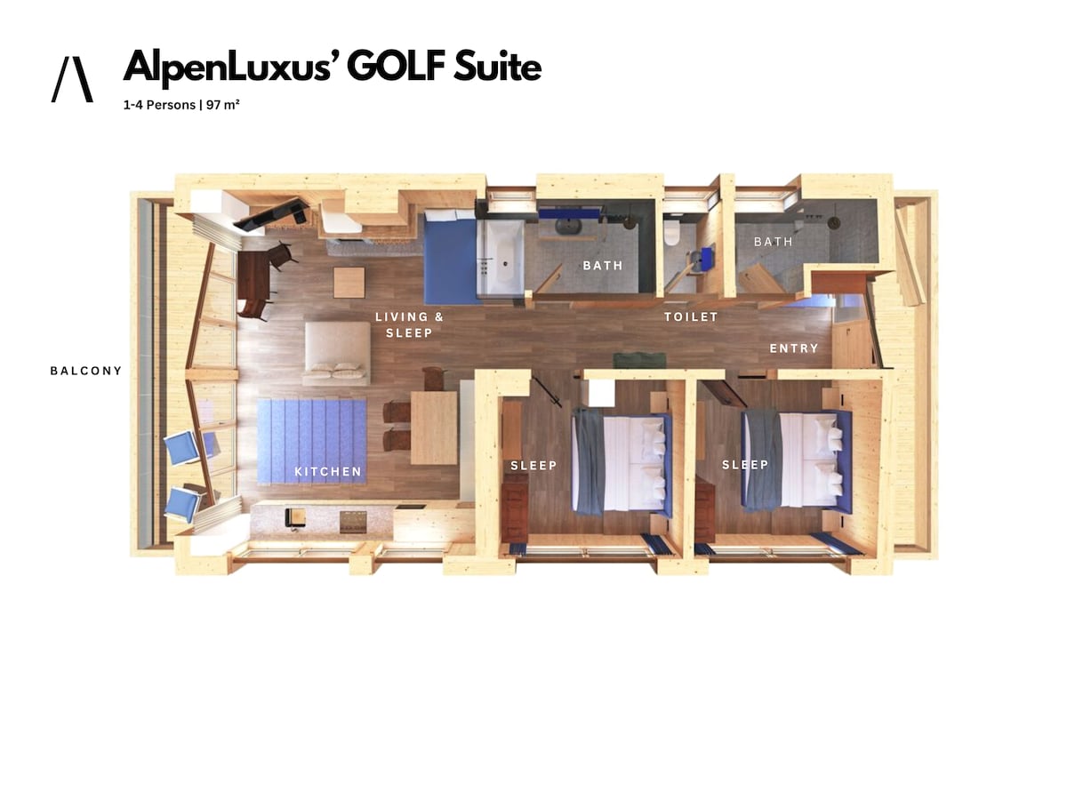 AlpenLuxus® Golf Suite mit Pool, Whirlpool & Sauna