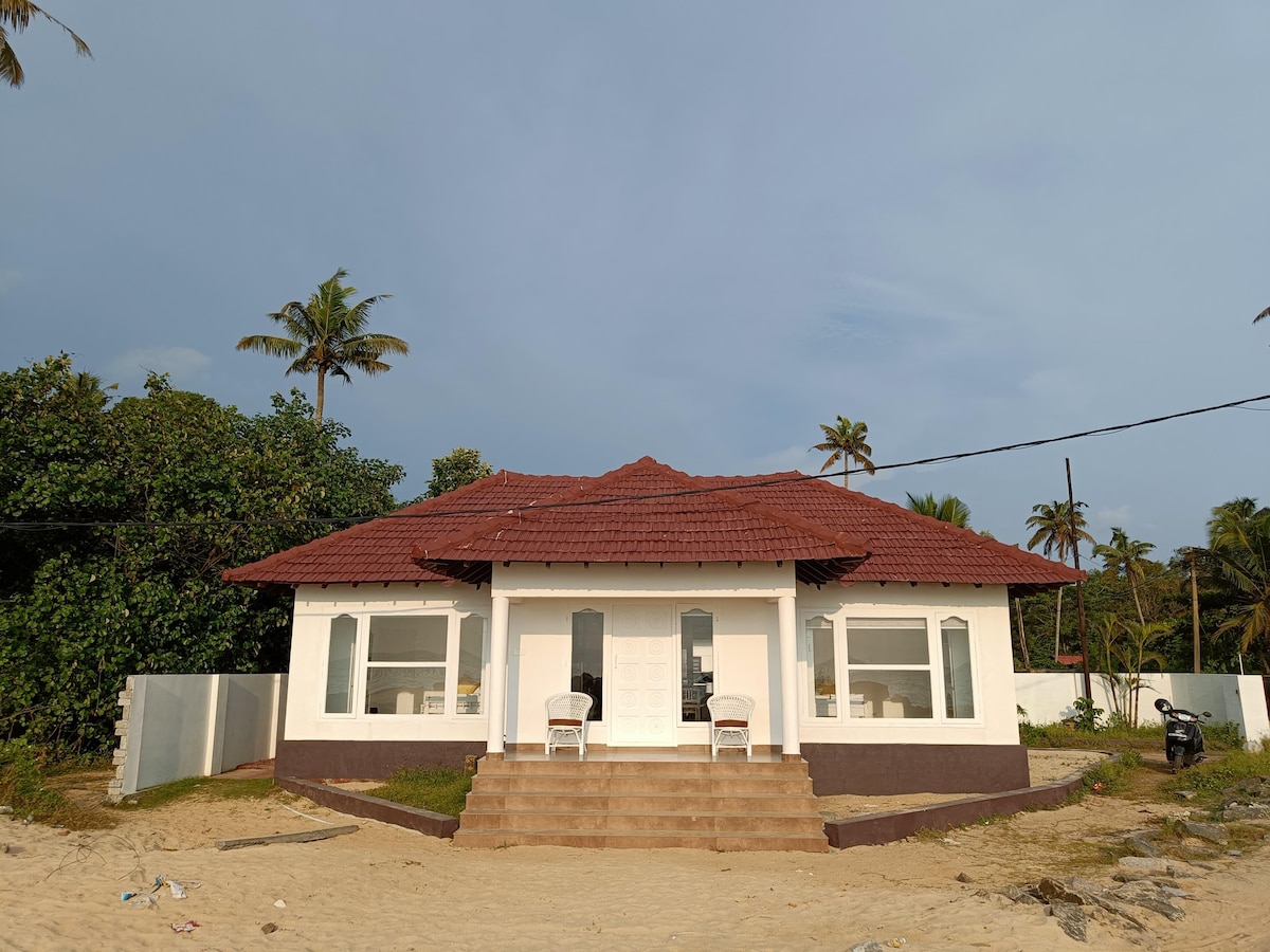 卡特尔海滩僻静的Kerala海滨别墅-2 BHK on Kattoor海滩
