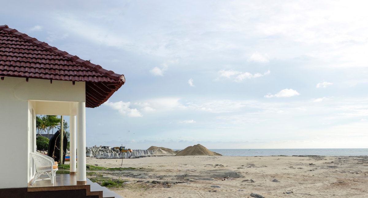 卡特尔海滩僻静的Kerala海滨别墅-2 BHK on Kattoor海滩
