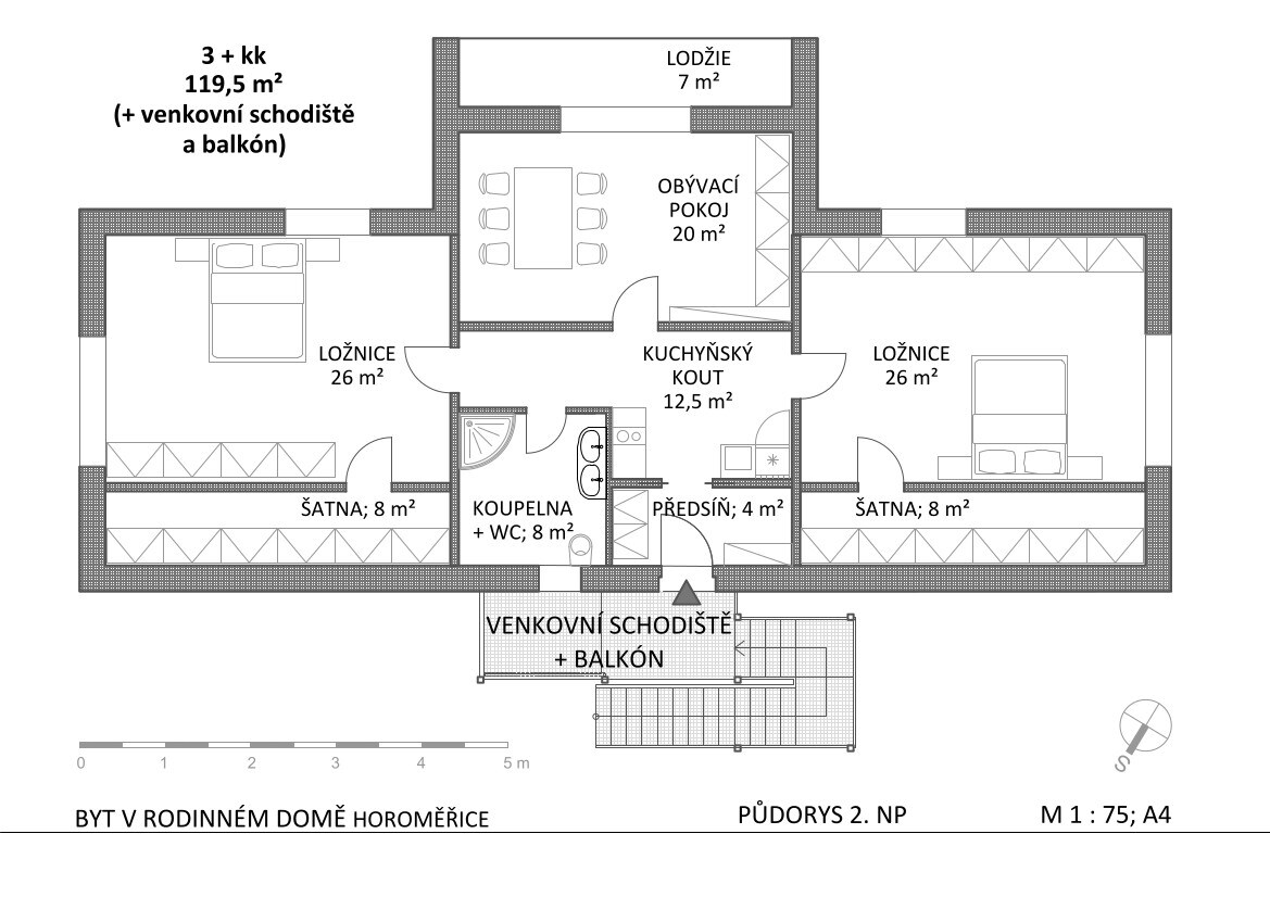 Horoměřice - komfortní a prostorný byt 120 m2