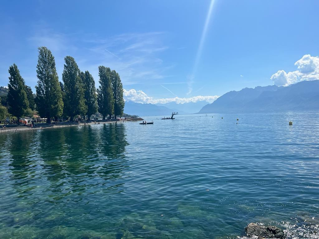 Walking steps from Lake Geneva