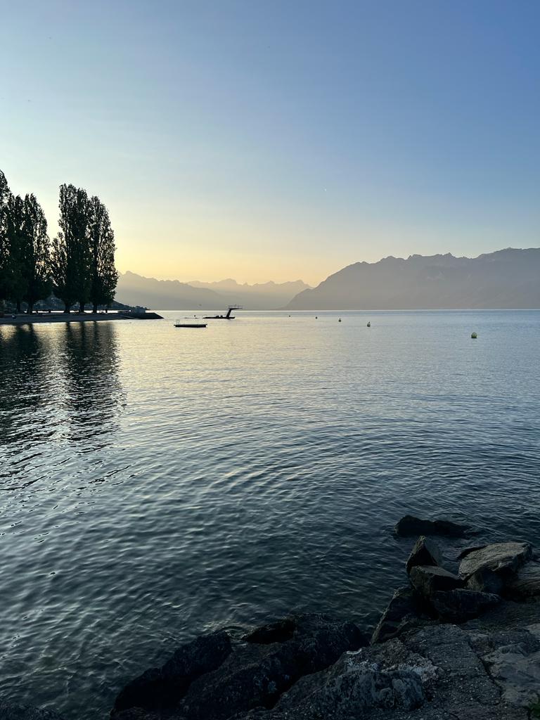 Walking steps from Lake Geneva with Patio