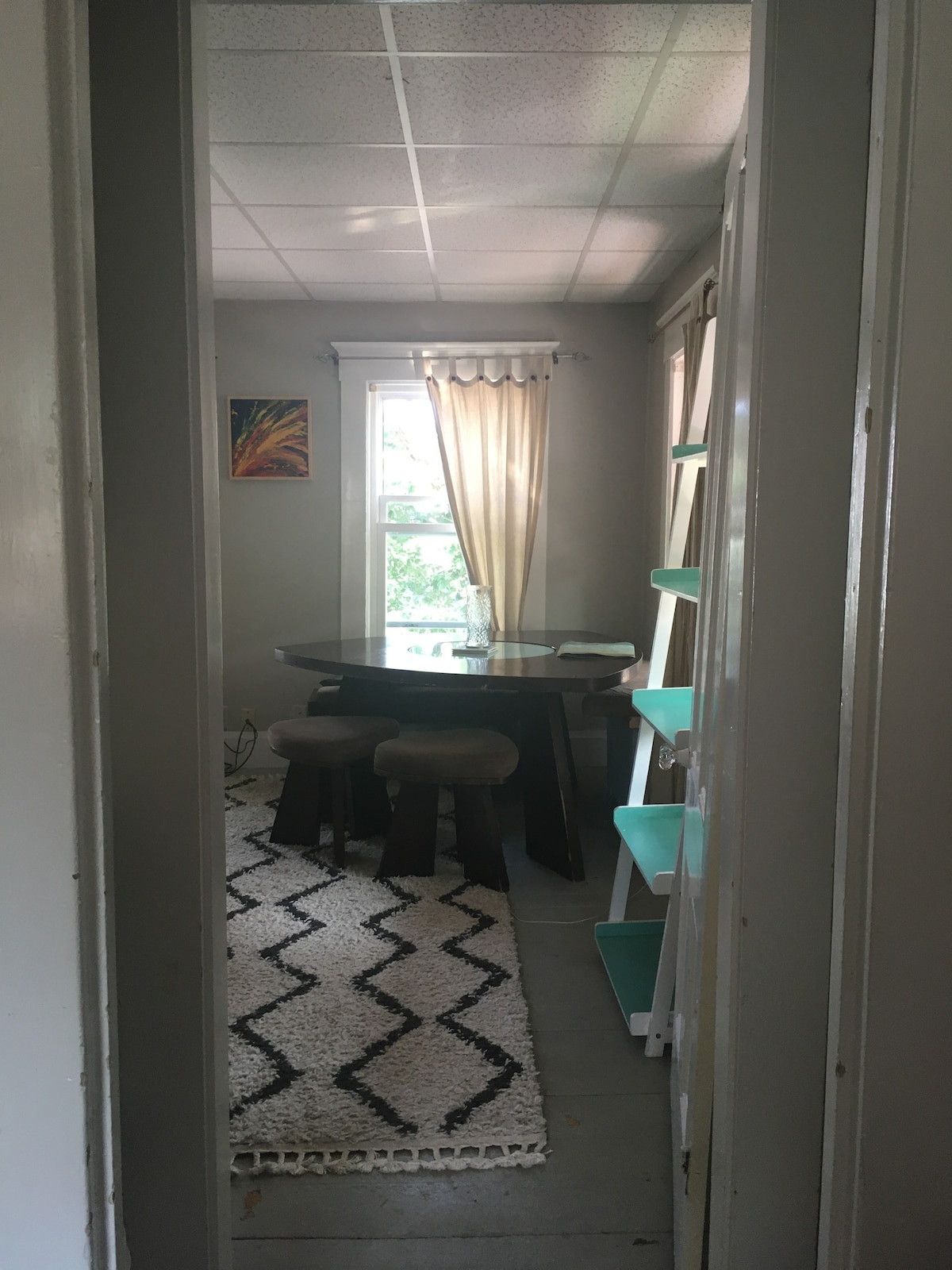 Room with own table and mini-fridge