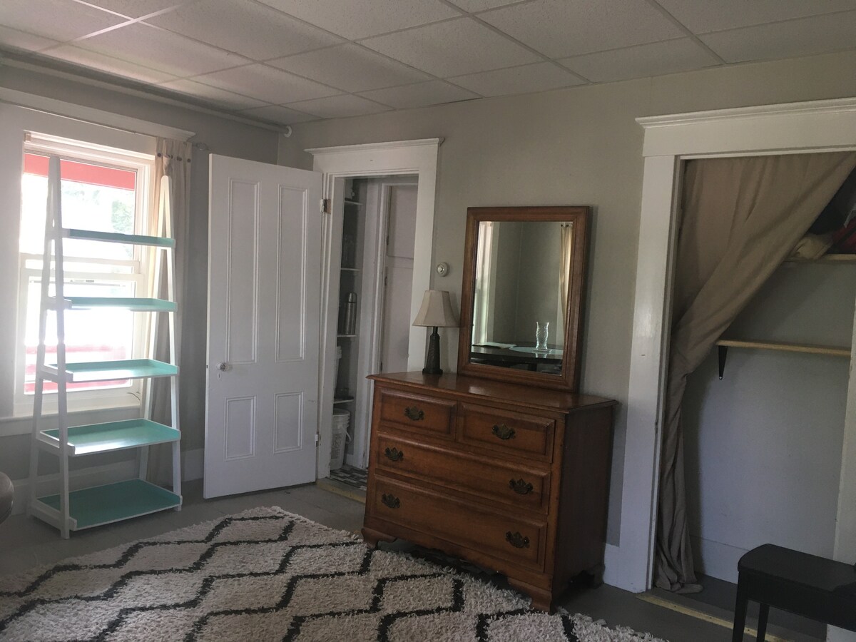 Room with own table and mini-fridge