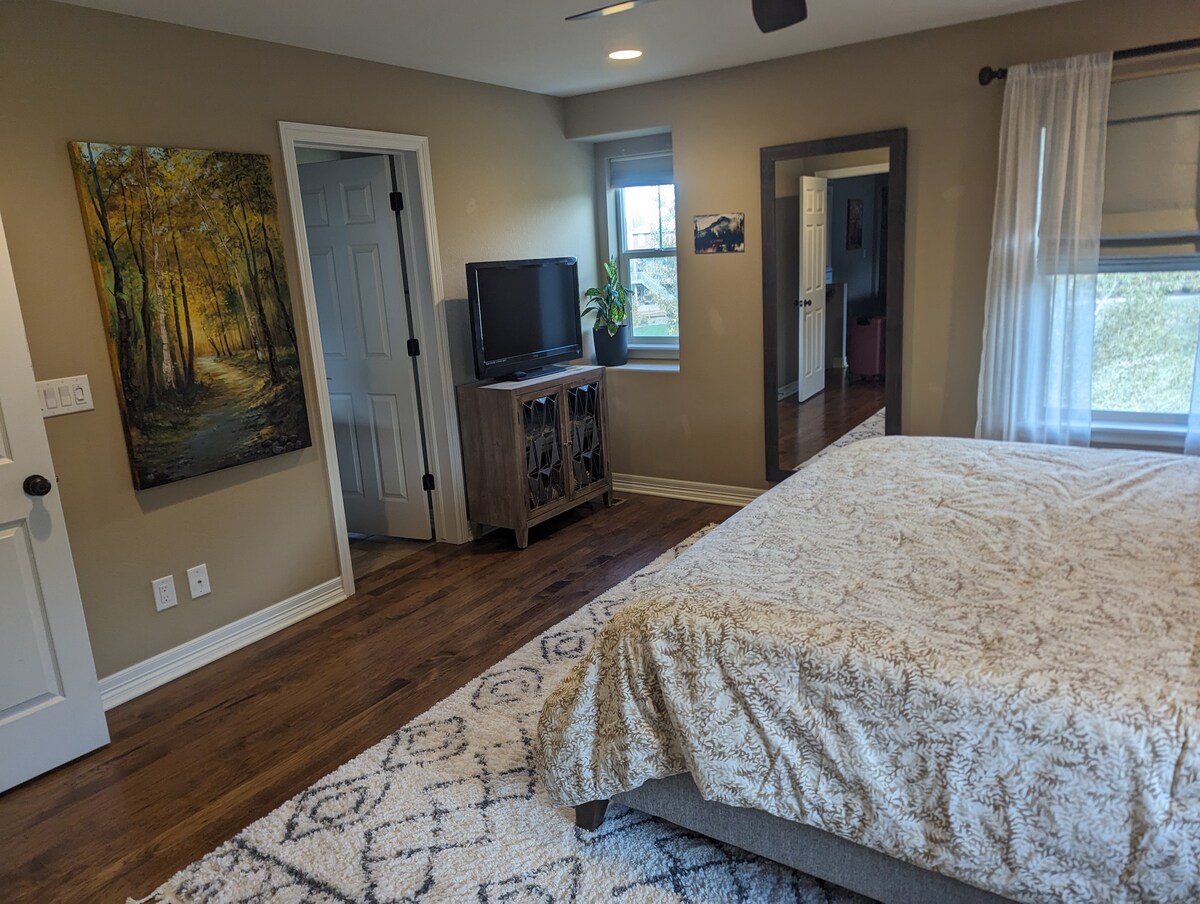 Peaceful comfy bedroom and bath