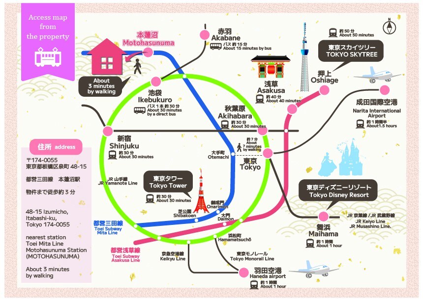 【距离车站步行3分钟】整套出租/2房2厅/最多可容纳8人/宁静的住宅区/全新装修