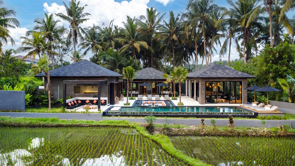 巴厘岛幸福：乌布之心宁静的5卧室度假屋