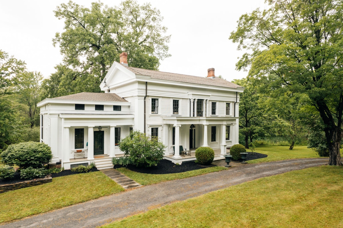 Private historic Hudson home on 20 acres with pool