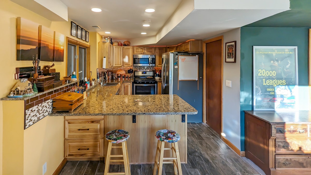 The Deck - Kick back on this rustic indoor deck.