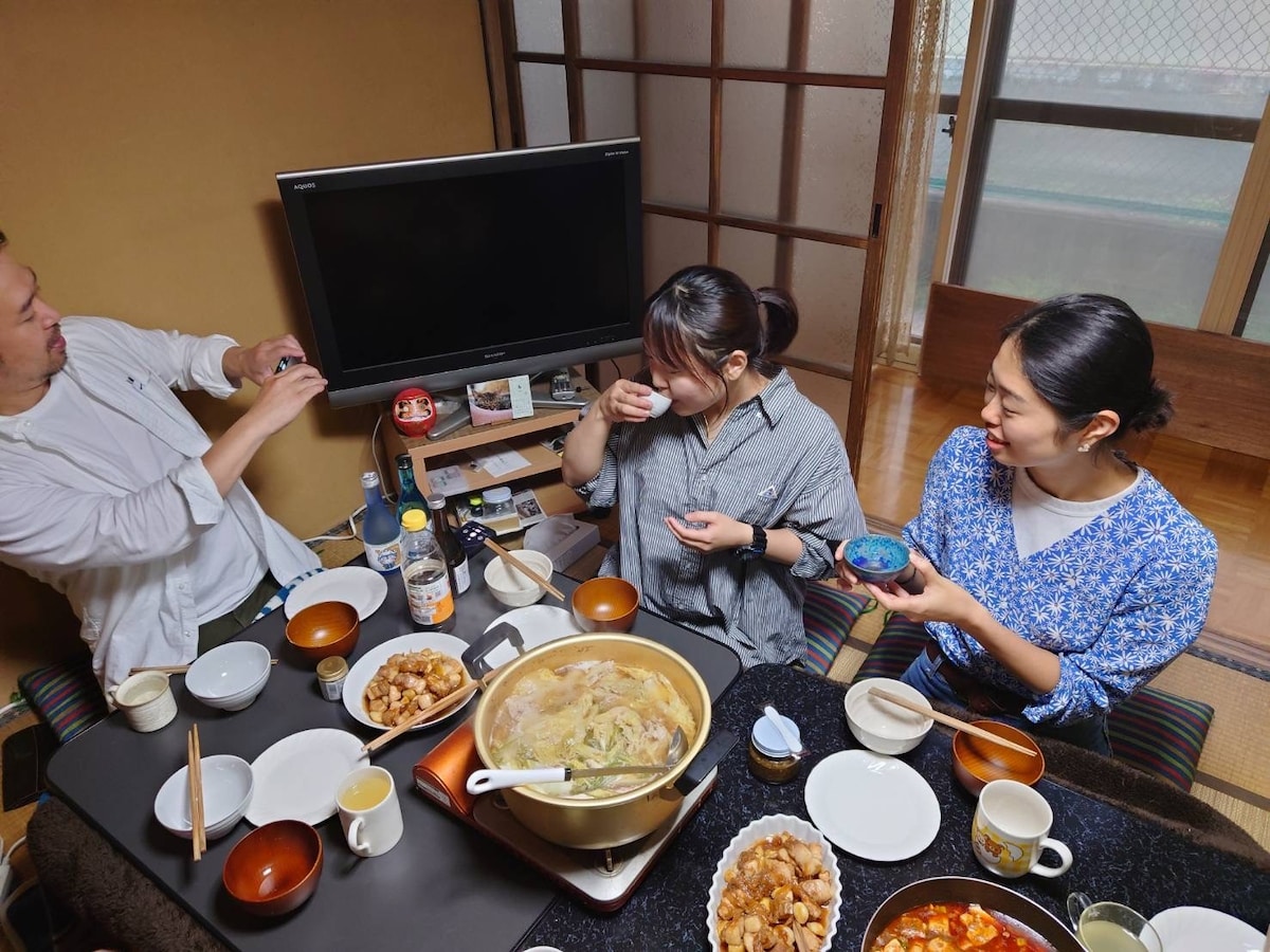 【北アルプスの麓】一軒家シェアハウス内の和室宿｜信濃大町駅近