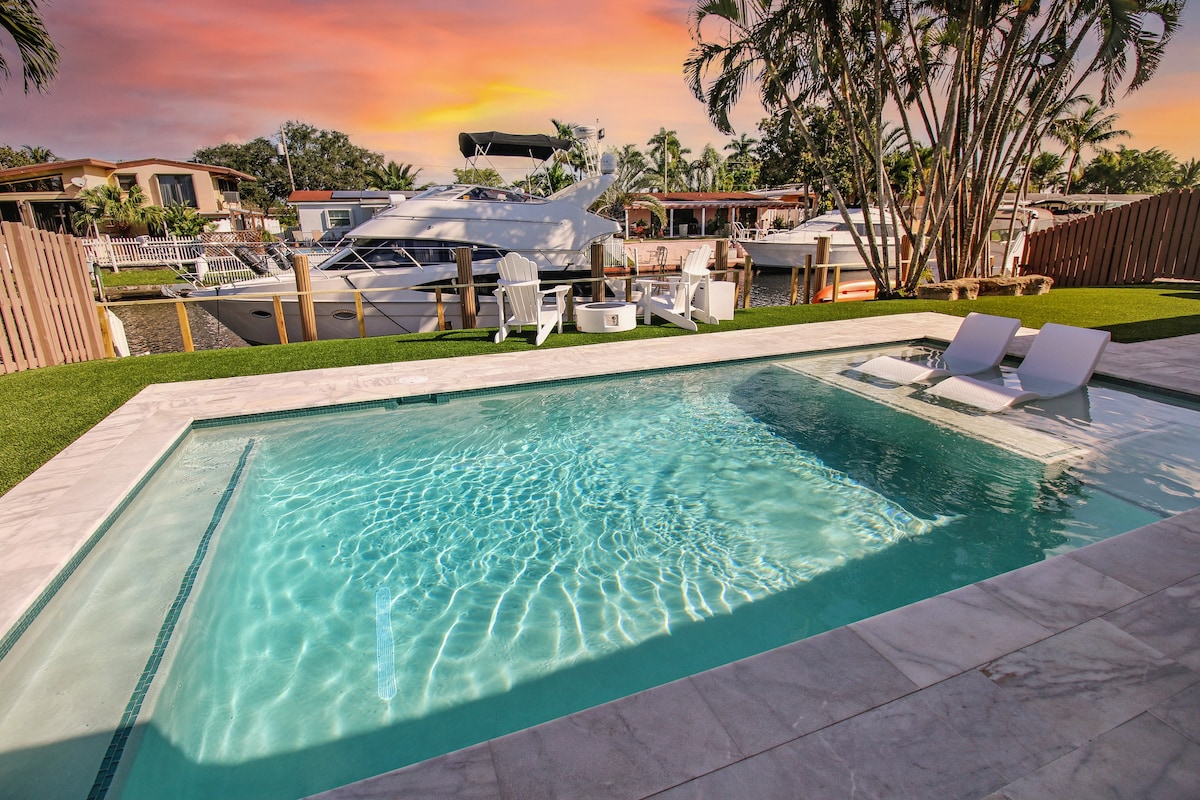 高档佛罗里达海滨天堂、恒温泳池、按摩浴缸