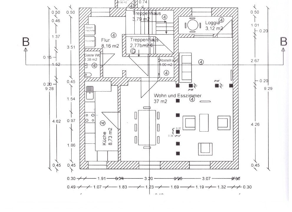 Maisonette-Whg. 3. + 4. OG ， 120平方米