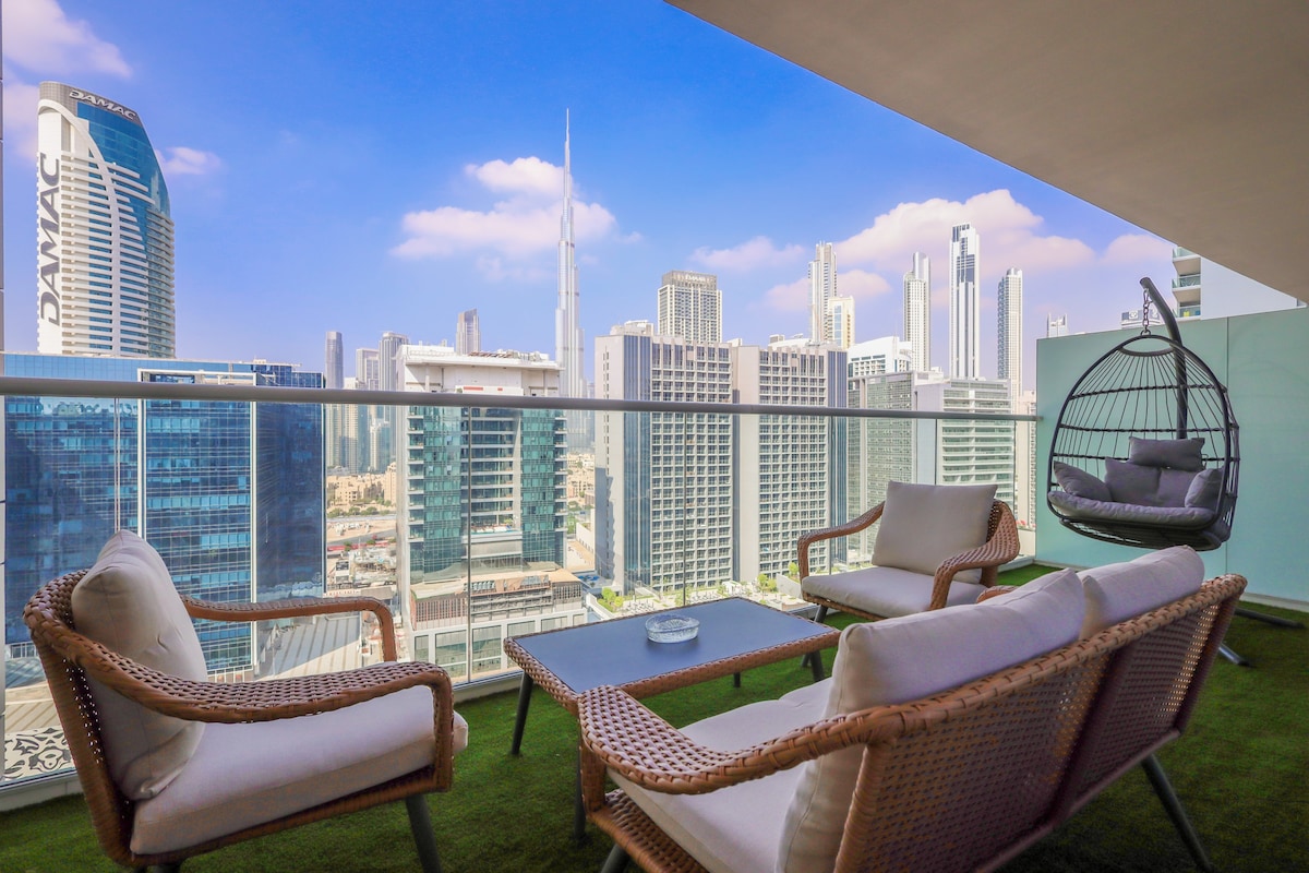 美妙的2卧室公寓，可欣赏哈利法塔（ Burj Khalifa ）美景