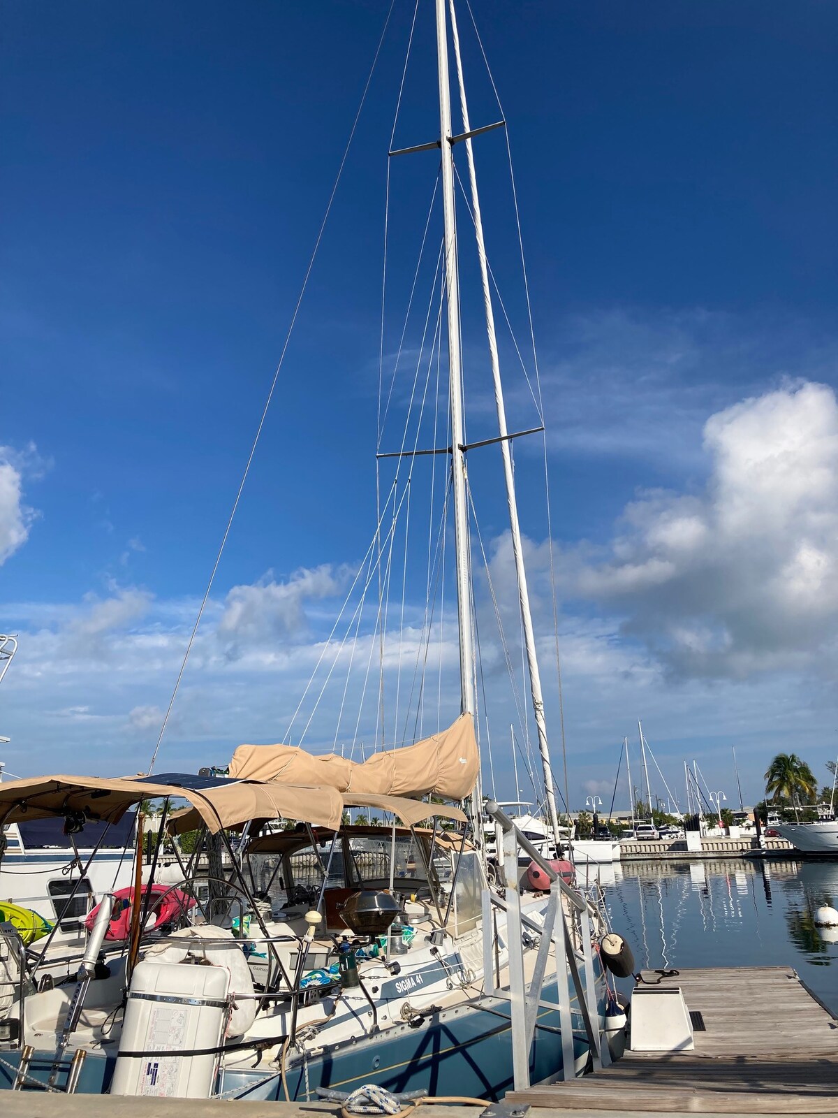 Sailboat in Luxury Marina