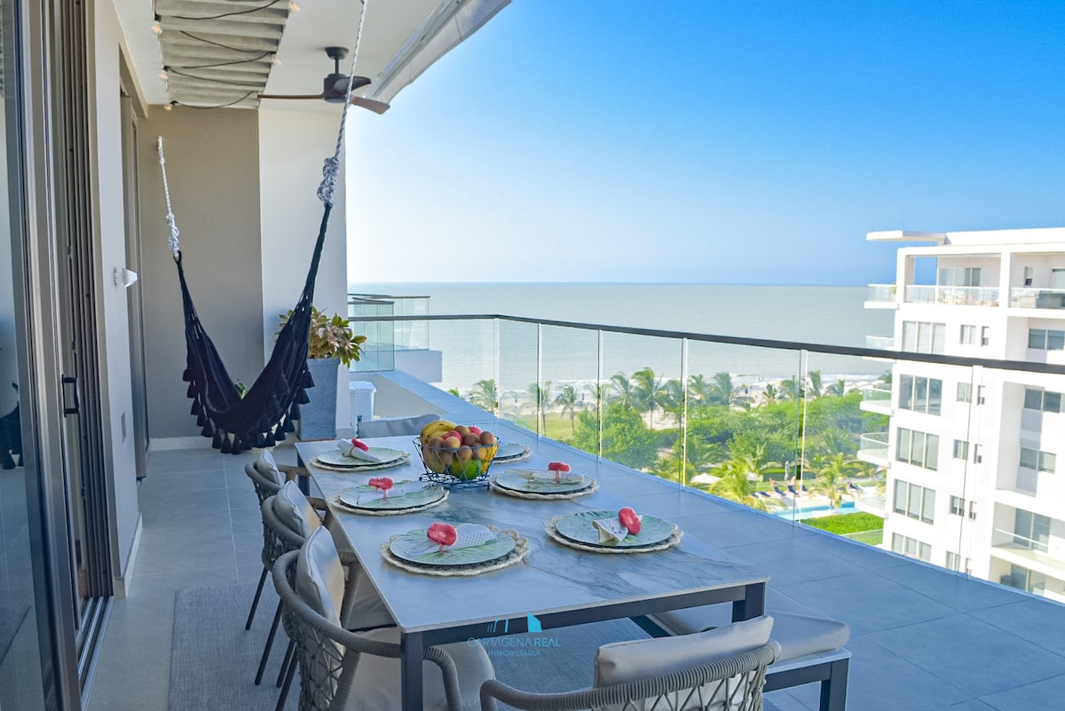 美丽的Vista Al Mar ，宽敞的阳台家庭