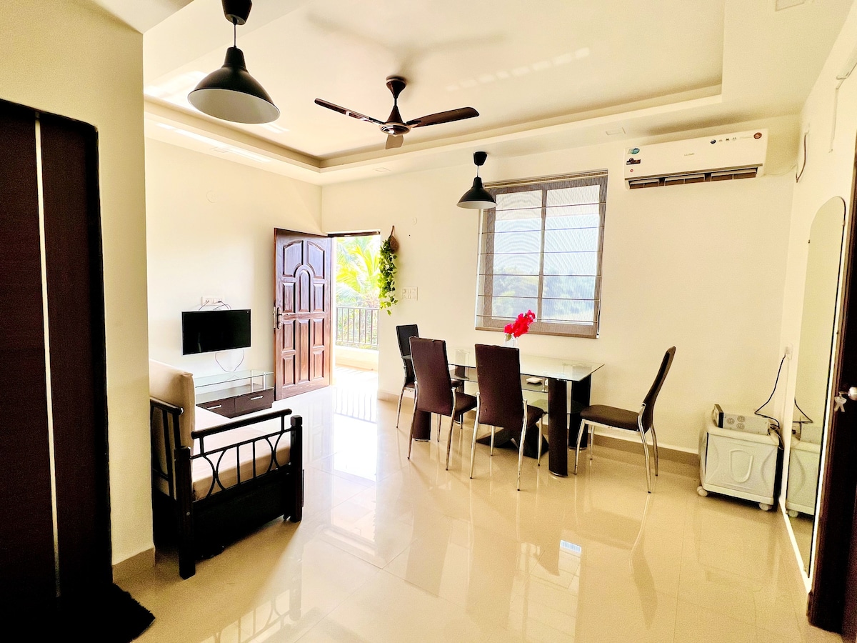 Spacious Field view 2BHK+Wi-Fi+ close to beach