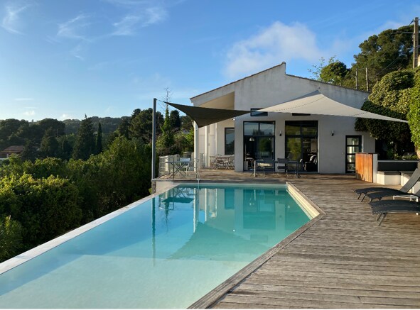Villa avec piscine vue mer sur le st clair