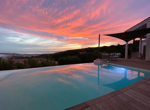 Villa avec piscine vue mer sur le st clair