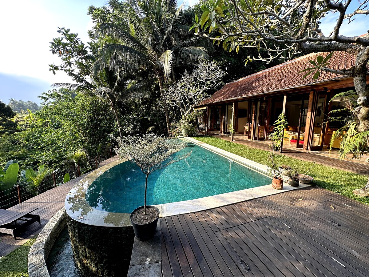Ubud Bliss : Lux Jungle View 5BR Infinity.
