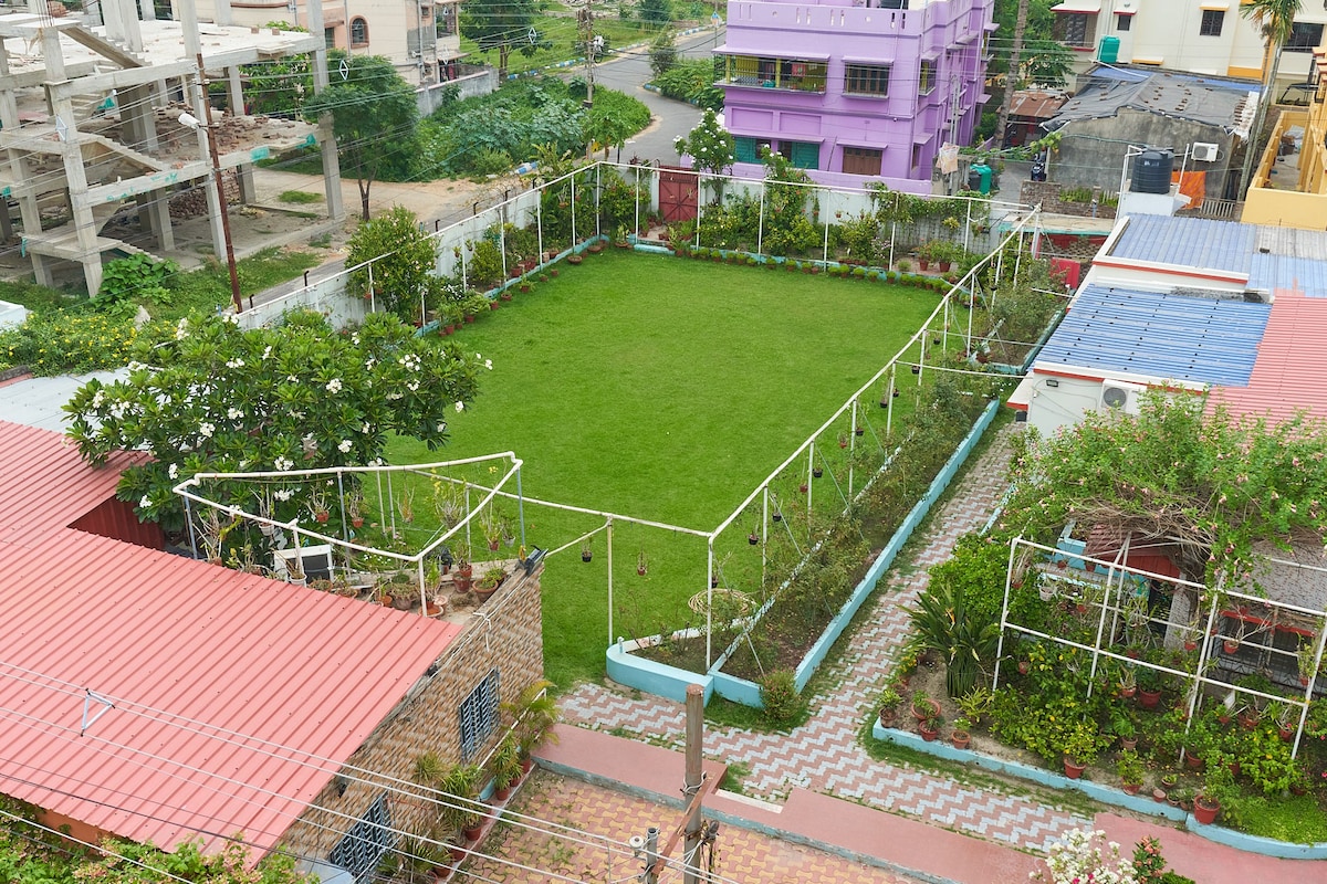 Home with beautiful garden