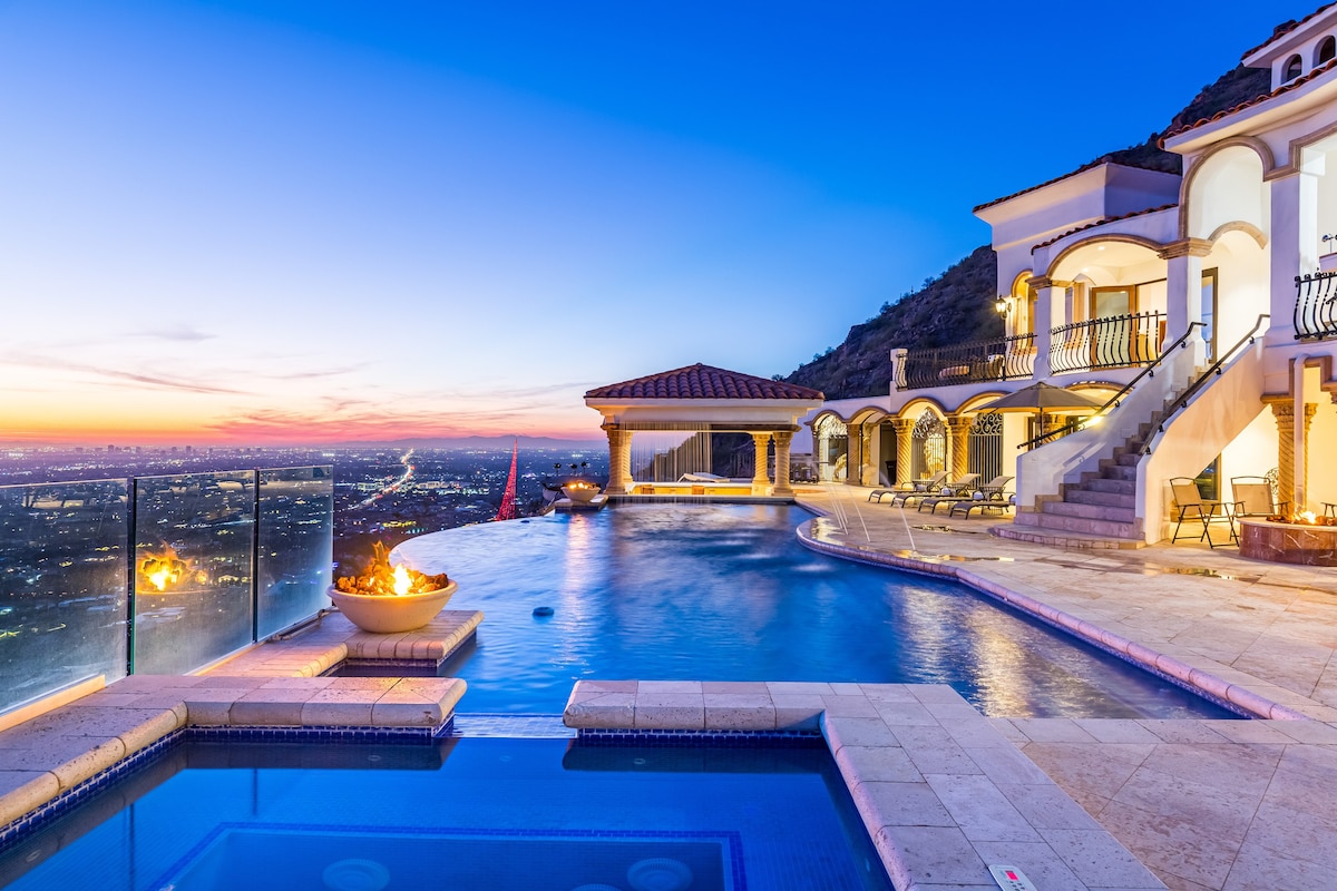 Mountaintop Mansion w/ lux infinity pool, & views