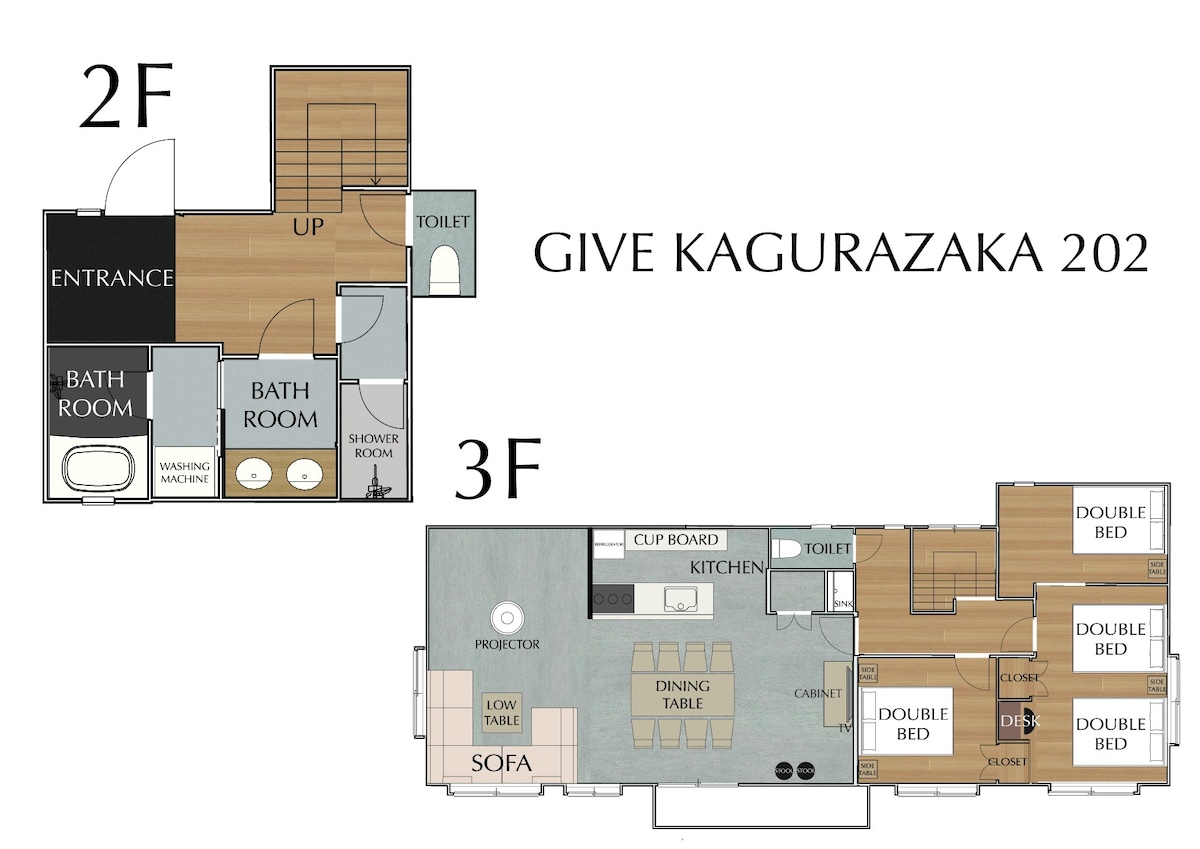 [GKG 202] GIVE Kagurazaka  4 beds 【8 people】120㎡