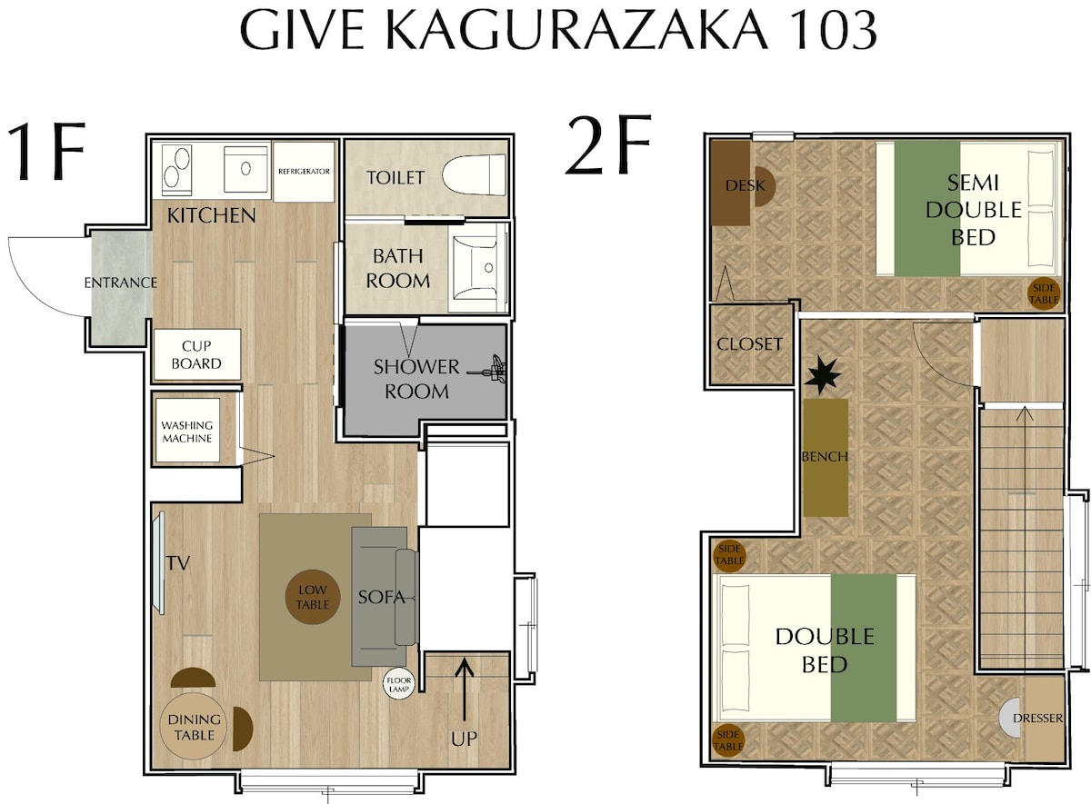 [GKG 103] GIVE Kagurazaka 2 beds 【3 people】48㎡