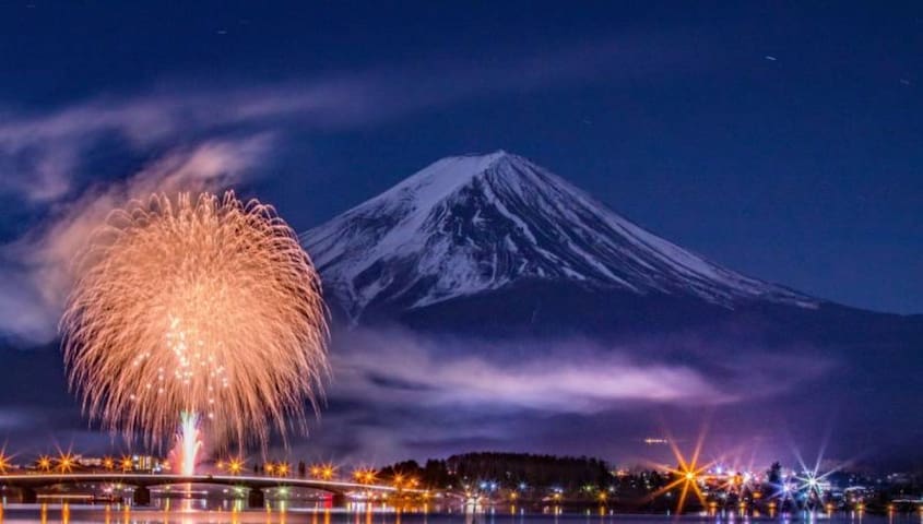 富士河口湖的民宿