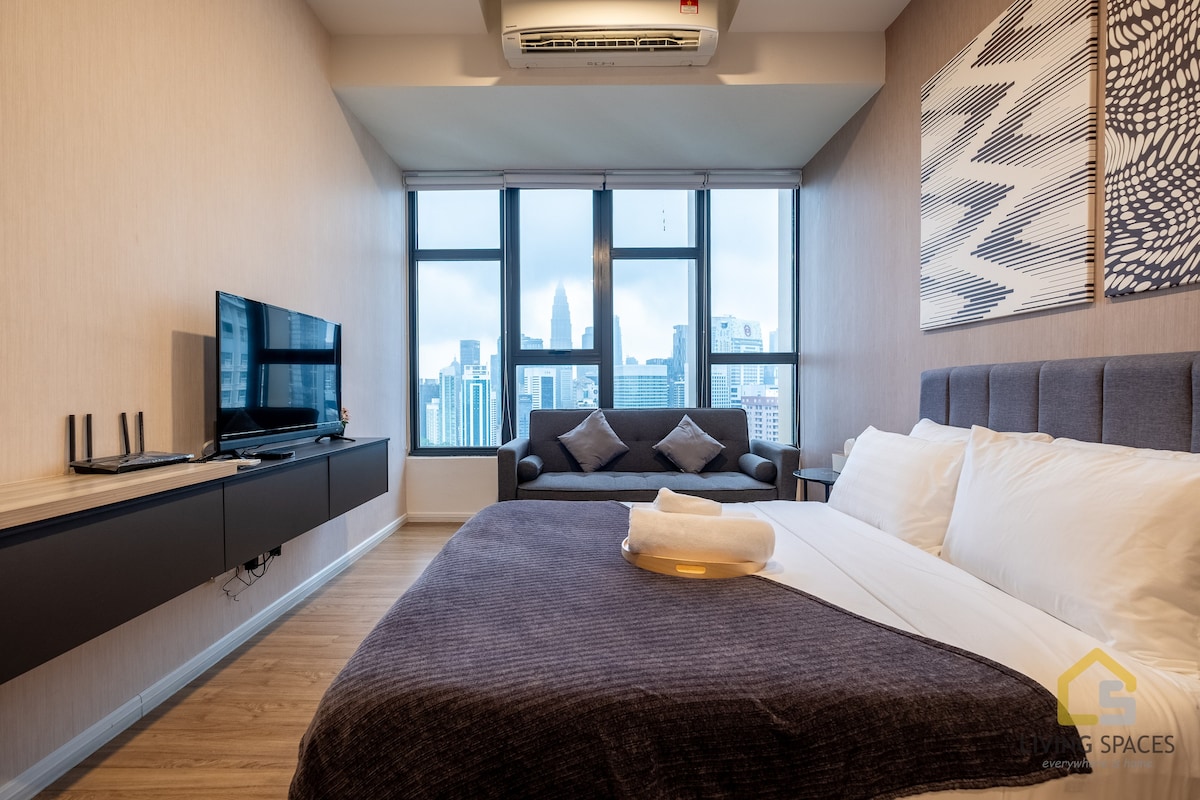 宁静的空间@ Ceylonz Suites ，可欣赏吉隆坡城中城区景观