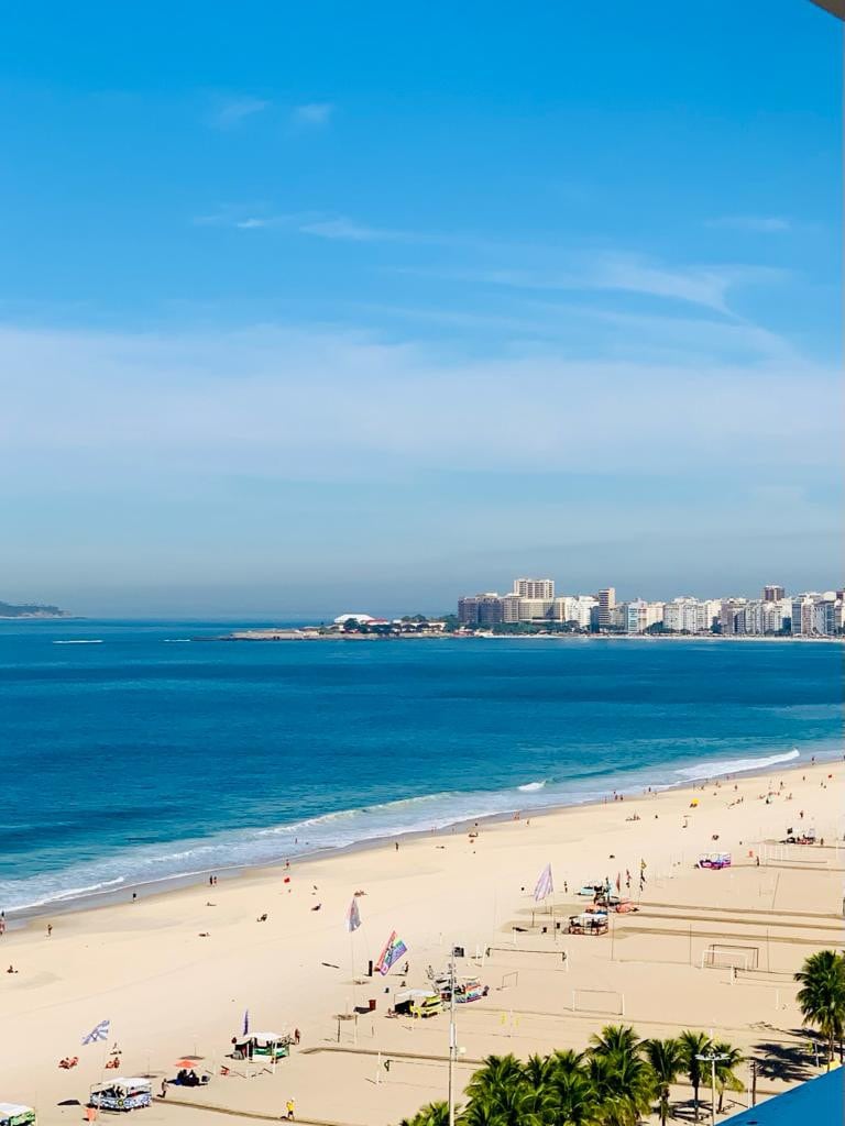 vista cinematográfica do mar de Copacabana